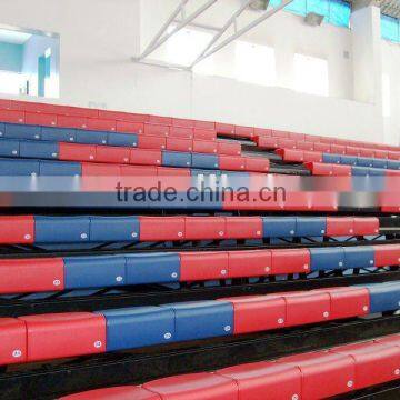 Auditorium facility seatway retractable tribune telescopic bleacher folding plastic seating flex grandstand. portable bleacher