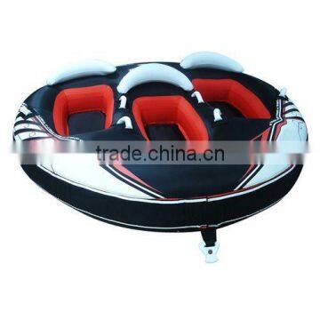 3 rider cold-resistant inflatable snow tube, hard bottom giant snow tube sled for family