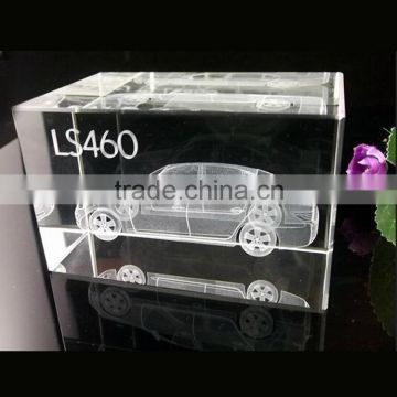 Top seller crystal 3d laser car image cube