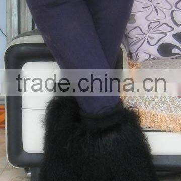 Vintage Style Leg Warmers Of Mongolian Sheep Fur Boots Fur Sleeves Warmer photo-2