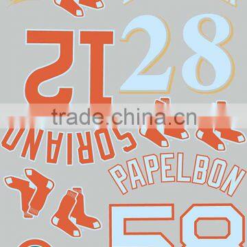 The number heat transfers which commonly used on sportswear.