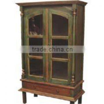 Pillar Pie Safe Cabinet 2 Drawers Green Wash