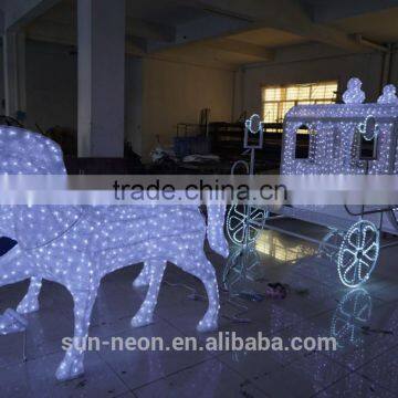 Large Outdoor Low Voltage Christmas Horse Carriage Decoration                        
                                                Quality Choice