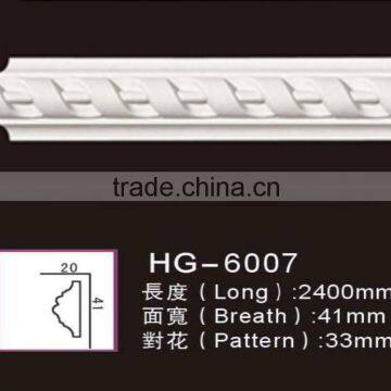 White PU (polyurethane) foam chair rails moulding for integrated wall;ceiling decoration