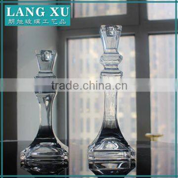 Pedestal Decorative Clear Long Stem Candle Holder Glass photo-3