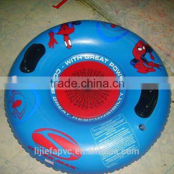 blue PVC inflatable towable tube with logo and printing