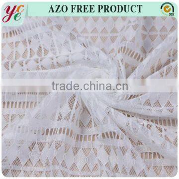 High quality white nylon spandex viscose lace fabric for garment made in China