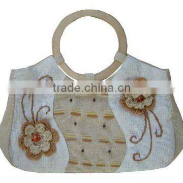 Hot Fashion Straw Handbag With Two Lovely Flowers