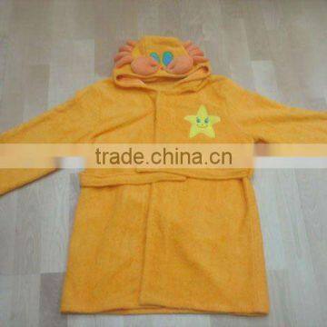 Crab 100% cotton children hooded bathrobe