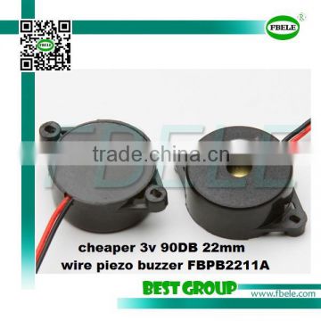 cheaper 3v 90DB 22mm wire piezo buzzer FBPB2211A