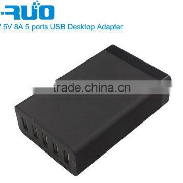 (40w 5-Port USB Charging Station) Multi-Port USB Charger Desktop Hub for IPhone 6s / 6 / 6 Plus, IPad Air 2 / Mini 3, Galaxy S6 photo-3