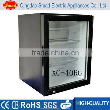 Noiseless portable table top glass Door small showcase refrigerator