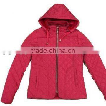 Apparel Stocks Lady Warm 75D Polyester Padded Jacket With Hoody photo-5