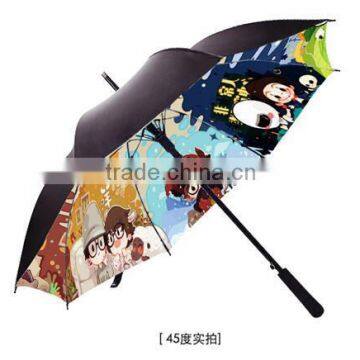 Inside printing windproof umbrella