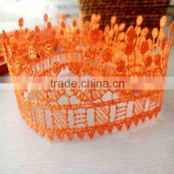 China supplier three-dimensional 100% cotton exclusive beige chemical lace for lingerie