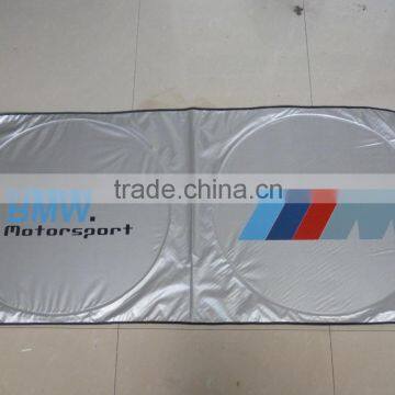 Car Printing Logo for Customized Design/nylon Two Circle Front Window Sunshade photo-3