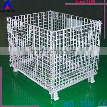 Warehouse Storage Metal Basket/ Industrial Mesh Pallet Cages/Collapsible Warehouse pallet