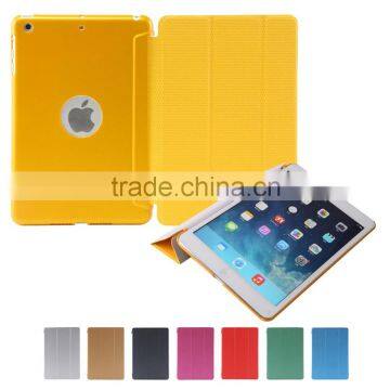 New Arrival Show Logo Hole PU leather smart flip cover case soft and hard case for iPad mini