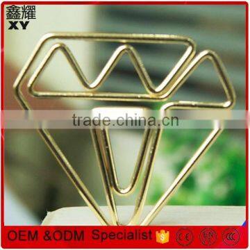 Hight Quality custom logo shinny gold diamond paper clip
