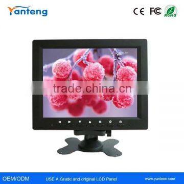 LED backlight 8inch LCD CCTV monitor with PC BNC AV interface for Vehicle monitor