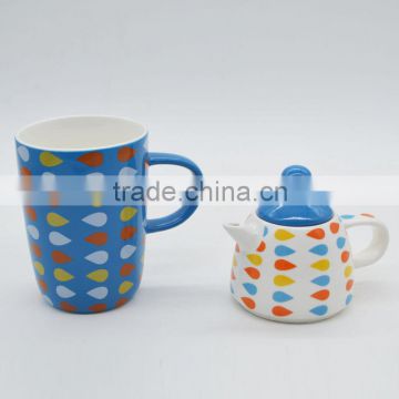 Hot sale ceramic tea set with ceramic mug