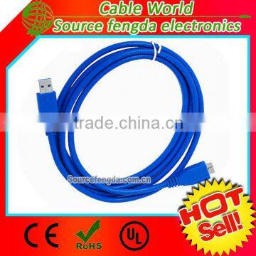 Super speed USB 3.0 A male to micro B male cable for portable hard drive