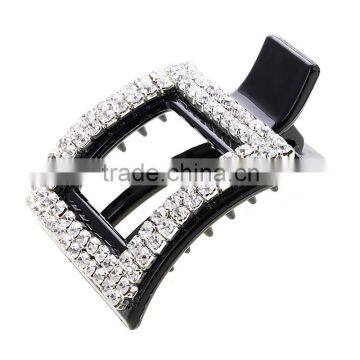 Hot Sale Geometry Pierced Siny Rhinestone Beads Hairpins Jewelries Hollow Curve Square Full Crystal Piercing Lady Barrette