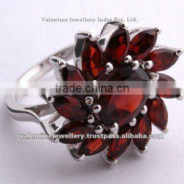 garnet silver ring, garnet ring, garnet jewelry