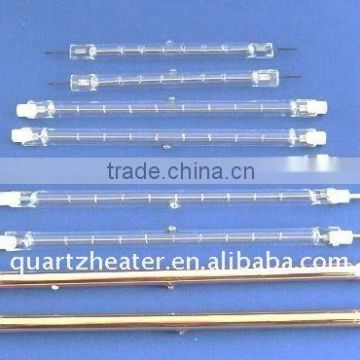 Different colors/shapes halogen quartz infrared heating lamp/transparent and gold coated halogen fused quartz heating element