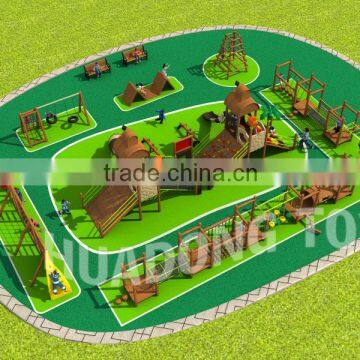 newest wooden equipment / outdoor playground equipment / slide amusement