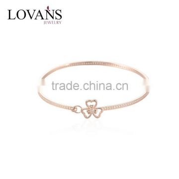 Latest Design Daily Wear Bangle Simple Gold Bangle Bracelet Clover Designs PB001A