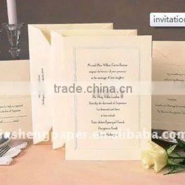 JS European Style CMYK Printing Embossing Wedding Invitation Card WI001-020