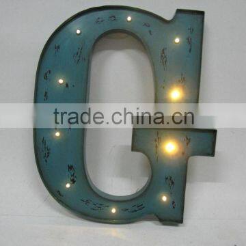 Vintage decorative metal letter G Marquee light Letter