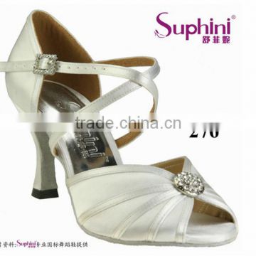 OEM Manufacturer Dance Shoes , Cheap Heel Shoes , White Low Heel Wedding Shoes