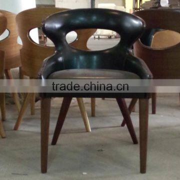 Hot Leather Comfortable Wood Relaxing Fashion Chair
