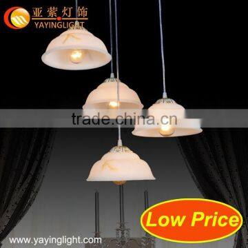 Low cost lighted chandeliers swan,opal glass for lamp,wrought iron pendant lamp