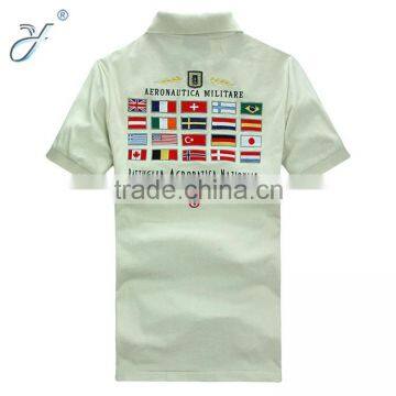 Customized Fly Dry Embroidery Men's Polo Shirt with Flag Logo