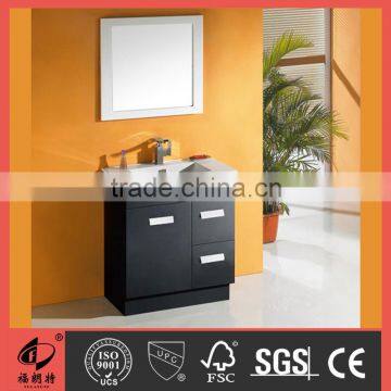 MDF black high gloss color floor standing bathroom cabinet 2015091