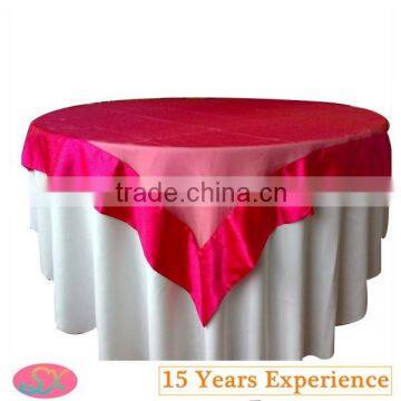 Popular Satin/Taffeta Hemmed Plain Dyed Organza Table Overlay Wedding Overlay