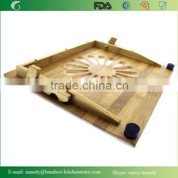 Natural Eco-Friendly Bamboo Cooling Vented Laptop Desk/Table Stand Up photo-6