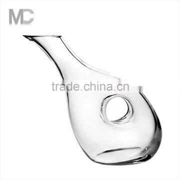 Promotional Hand Blown Single Clear Fancy Glass Wine Decanter