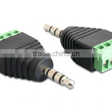 3.5mm 1/8" Audio Stereo plug male to 4pin Terminal Block 3.5 Audio Plug Audio Connector Adapter
