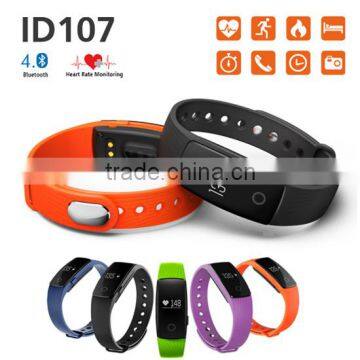 ID107 Bluetooth Smart Bracelet Heart Rate SmartBand Sport Wristband Passometer For Iphone Android IOS pk mi band 2 1s