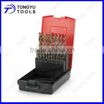 25 pcs HSS Drill Bits Set with Rose Plastic Box