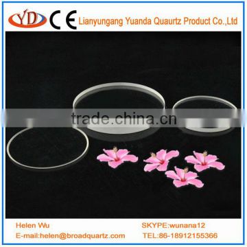 clear optical quartz glass disc