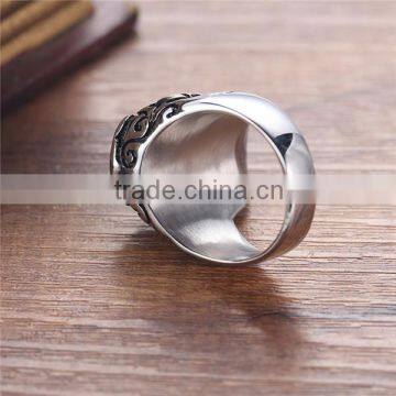 Gold Silver Engraved Vintage Gothic Surgical Stainless Steel Skull Ring for Man photo-5