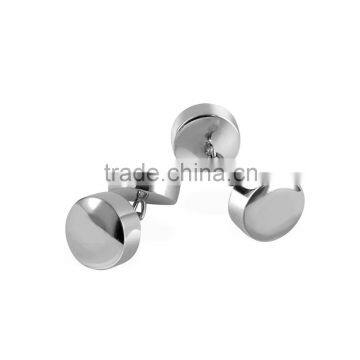 Fashion mens jewelry double sided suit shirt cufflinks for men silver