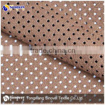 wholesale polyester perforated suede fabric/punched suede