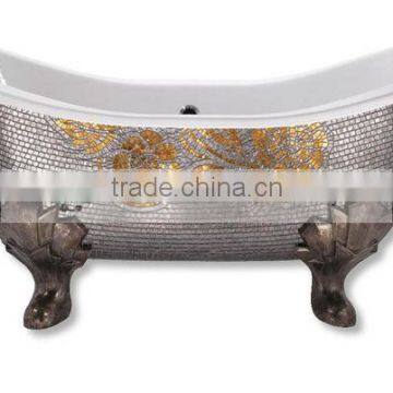 MB PBT-CV-S02 handmade mosaic small bathtub design silver leaf mosaic art mosaic bathtub