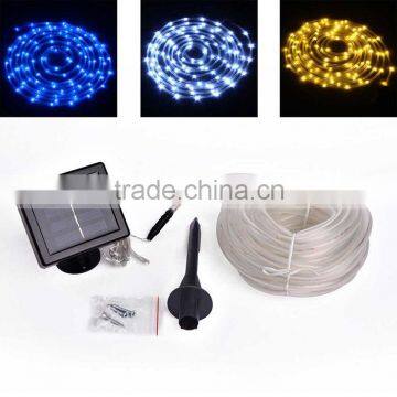 Christmas Decor 100 LED Solar Light Power 2 Modes Warm White Light PC Tube LED String Light